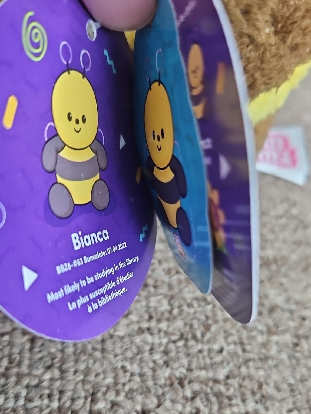 BIANCA ๐ Bee Bum Bumz Large Size 8" New With Tags Attached Kelly Toys - Picture 5 of 8